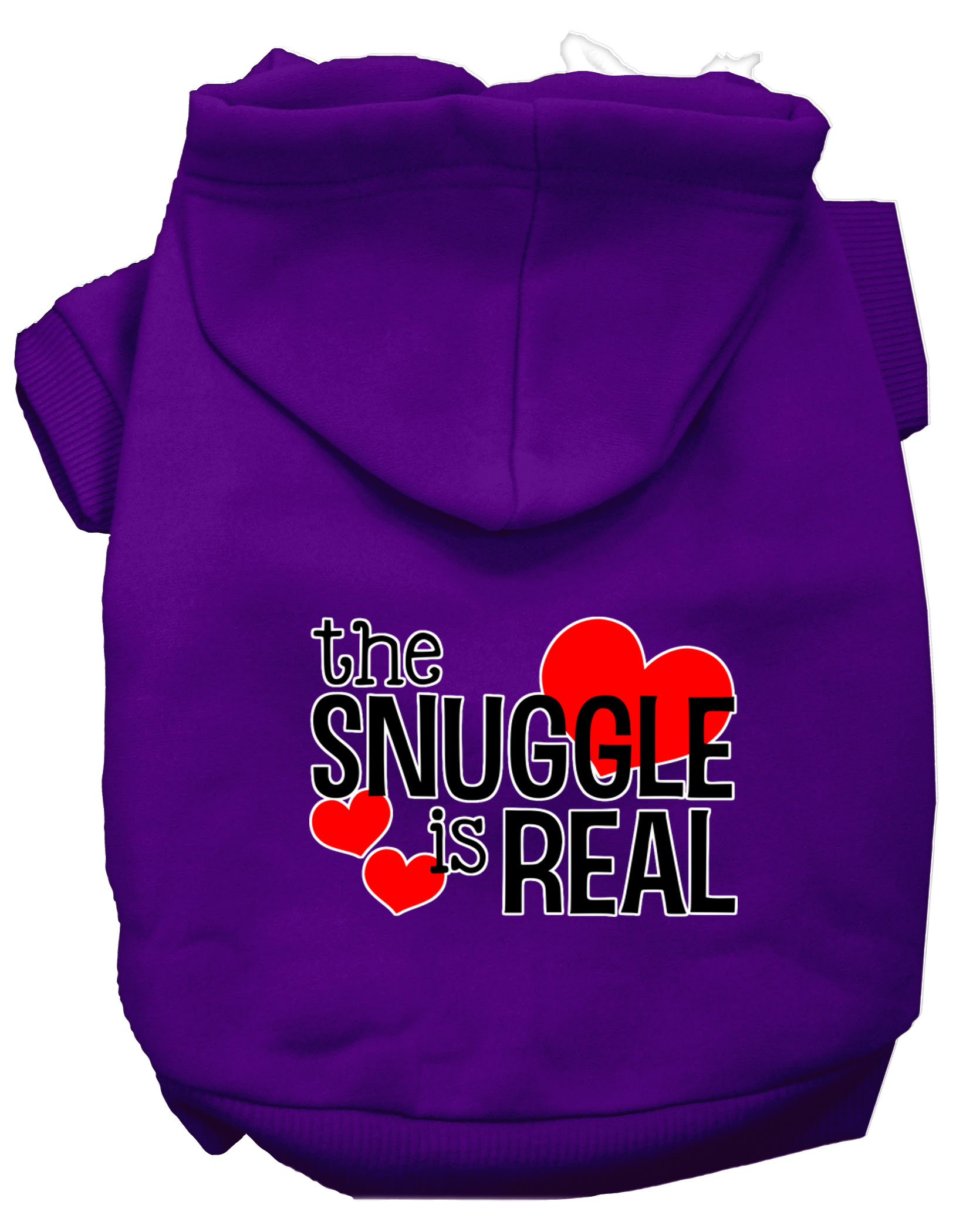 The Snuggle is Real Screen Print Dog Hoodie Purple XL
